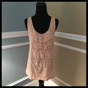 j. crew light pink ruffle tank, small